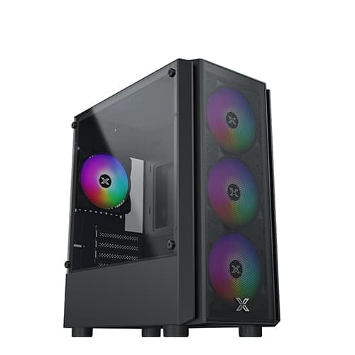 XIGMATEK NYX Air GAMING CASE (Meshed Grill Front panel & Left TG, Front 4PCS Z20F Fan) BLACK