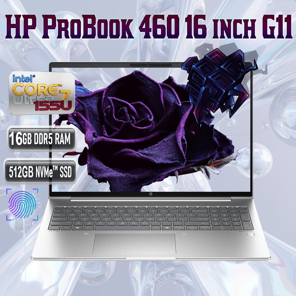 HP ProBook 460 16 inch G11: Intel Core Ultra 7 155U | 16GB DDR5 RAM; 512GB NVMe SSD | 16-inch WUXGA IPS Display