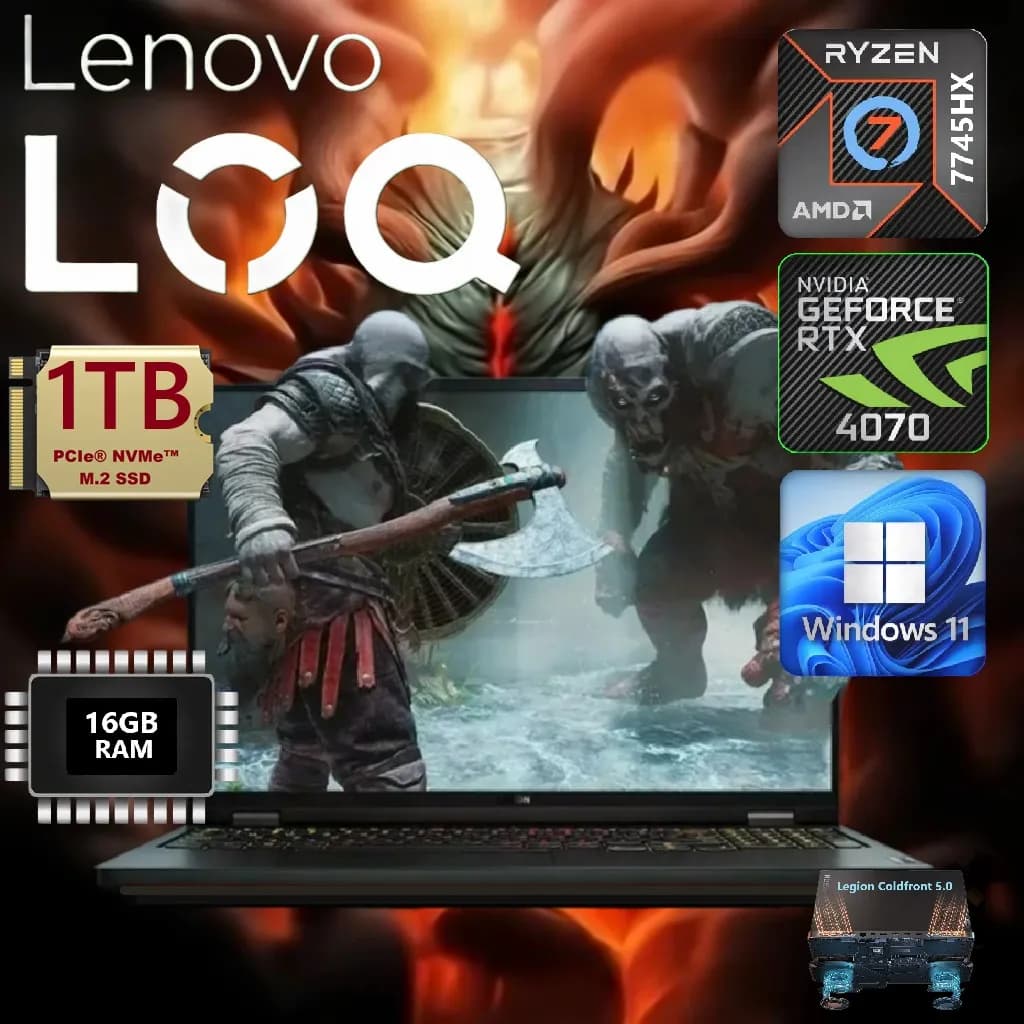 LENOVO Legion Pro 5 16ARX8 AMD Ryzen 7 7745HX | 16GB DDR5 RAM; 1TB SSD NVMe | RTX 4070 8GB