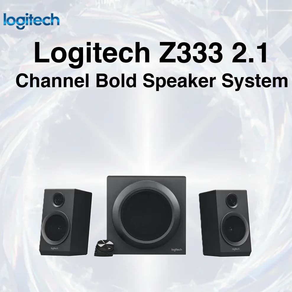 Logitech Z333 2.1-Channel Bold Speaker System, 80W Peak Power, 5.25″ Subwoofer, Adjustable Bass, Dual 3.5mm