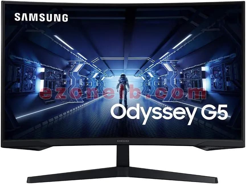 SAMSUNG 32” Odyssey G5 Curved Gaming Monitor, WQHD (2560×1440), 144Hz, 1ms, HDMI, Display Port, AMD FreeSync Premium, HDR10, Black