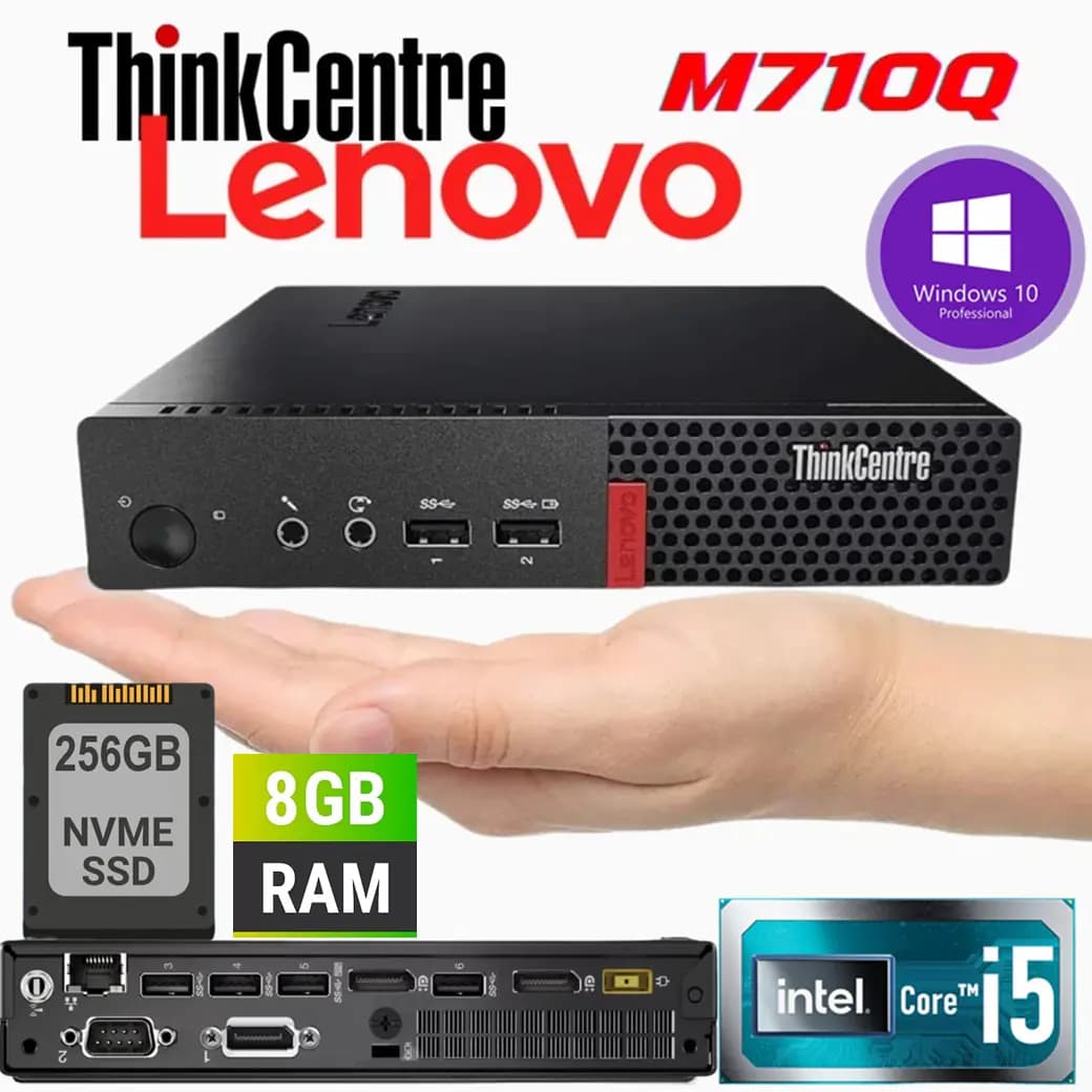 LENOVO ThinkCentre M710 Tiny Desktop PC: Intel Core i5-7500T, | 8GB DDR4 RAM, 256GB SSD | Intel Graphics