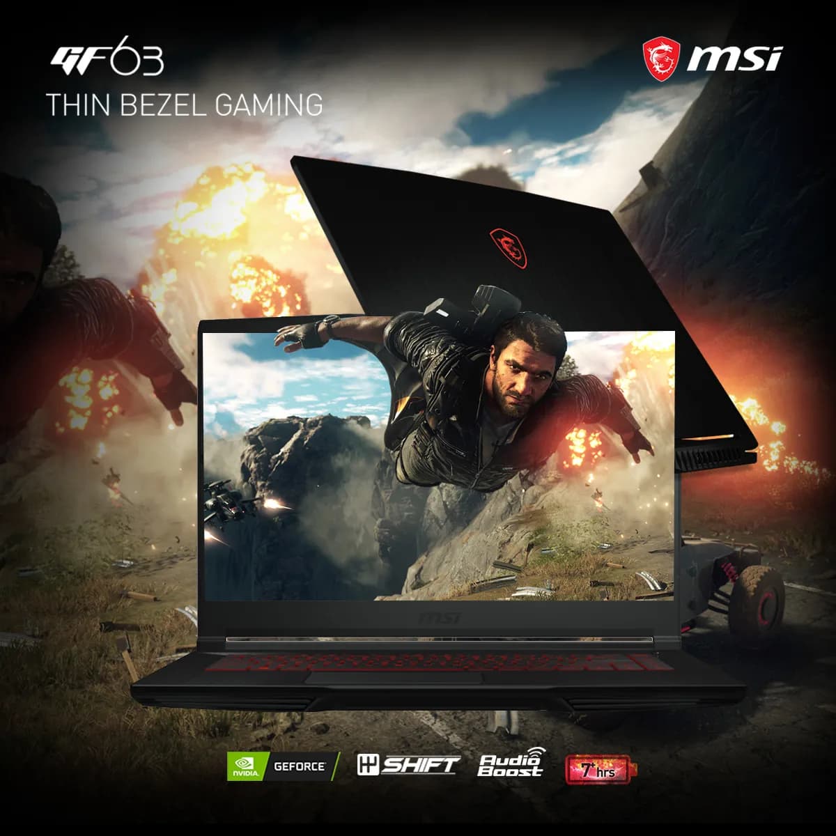 MSI Thin GF63 Intel Core i5-12450H Processor 4.4GHz| NVIDIA GeForce RTX 2050 โ,4 GB | 8GB โDDR4 RAM, 1TB NVME PCIe SSD