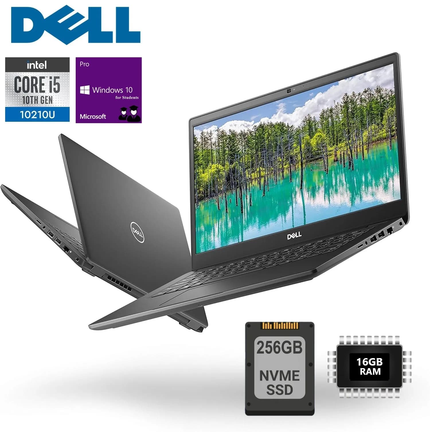 Dell Latitude 3410 Intel Core i5-10210U | 16GB DDR4 RAM ; 256GB NVMe SSD | 14-inch HD Display | Windows 10 Pro Education