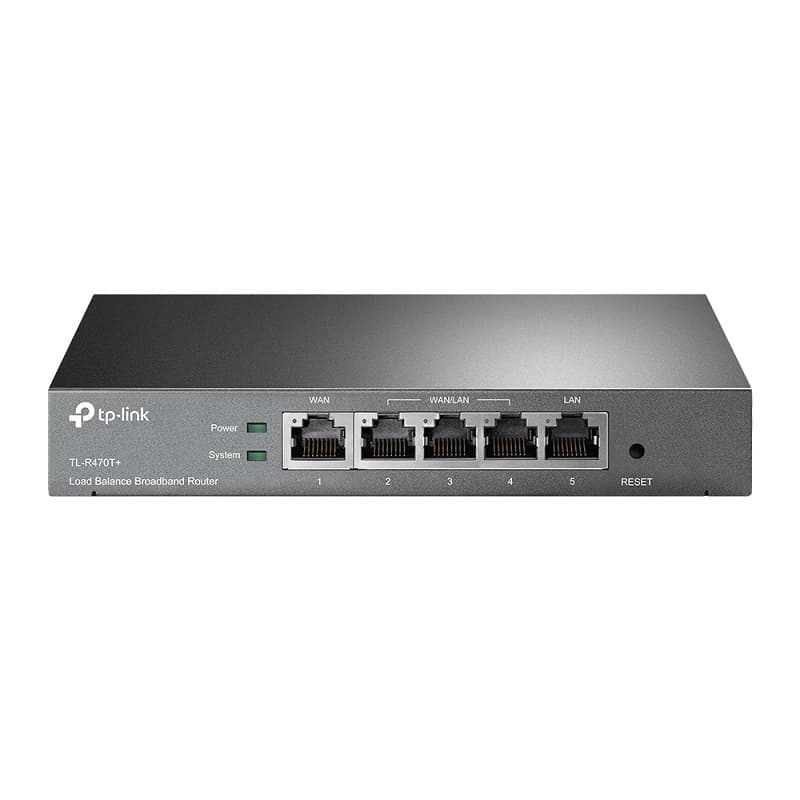 TP-LINK Load Balance Broadband Router (TL-R470T+) Up to 4 WAN ports, PPPoE Server, Marshals bandwidth resource