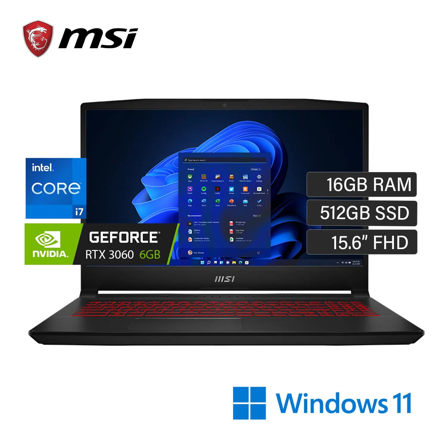MSI KATANA GF66 I7-12700H /16GB/512GB/3060 /15.6FHD144/WIN11