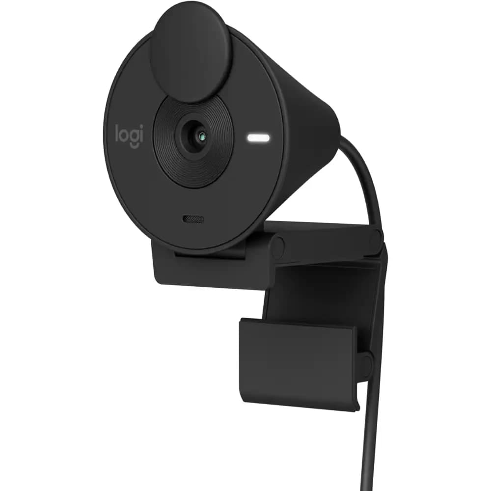 Logitech Brio 300 Full HD Webcam with Privacy Shutter, Noise Reduction Microphone, USB-C, certified for Zoom