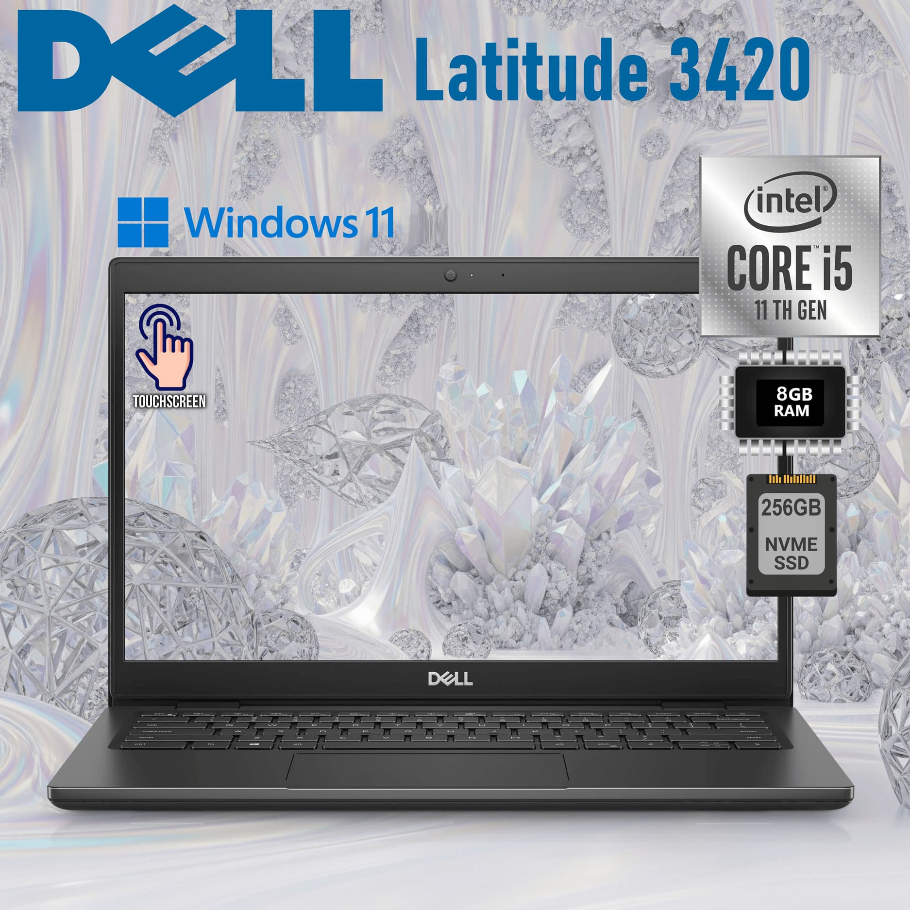 Latitude 3420 Intel Core i5-1145G7 | 8GB DDR4 RAM, 256GB SSD NVMe | 14-inch FHD TouchScreen | Intel Iris Xe Graphics