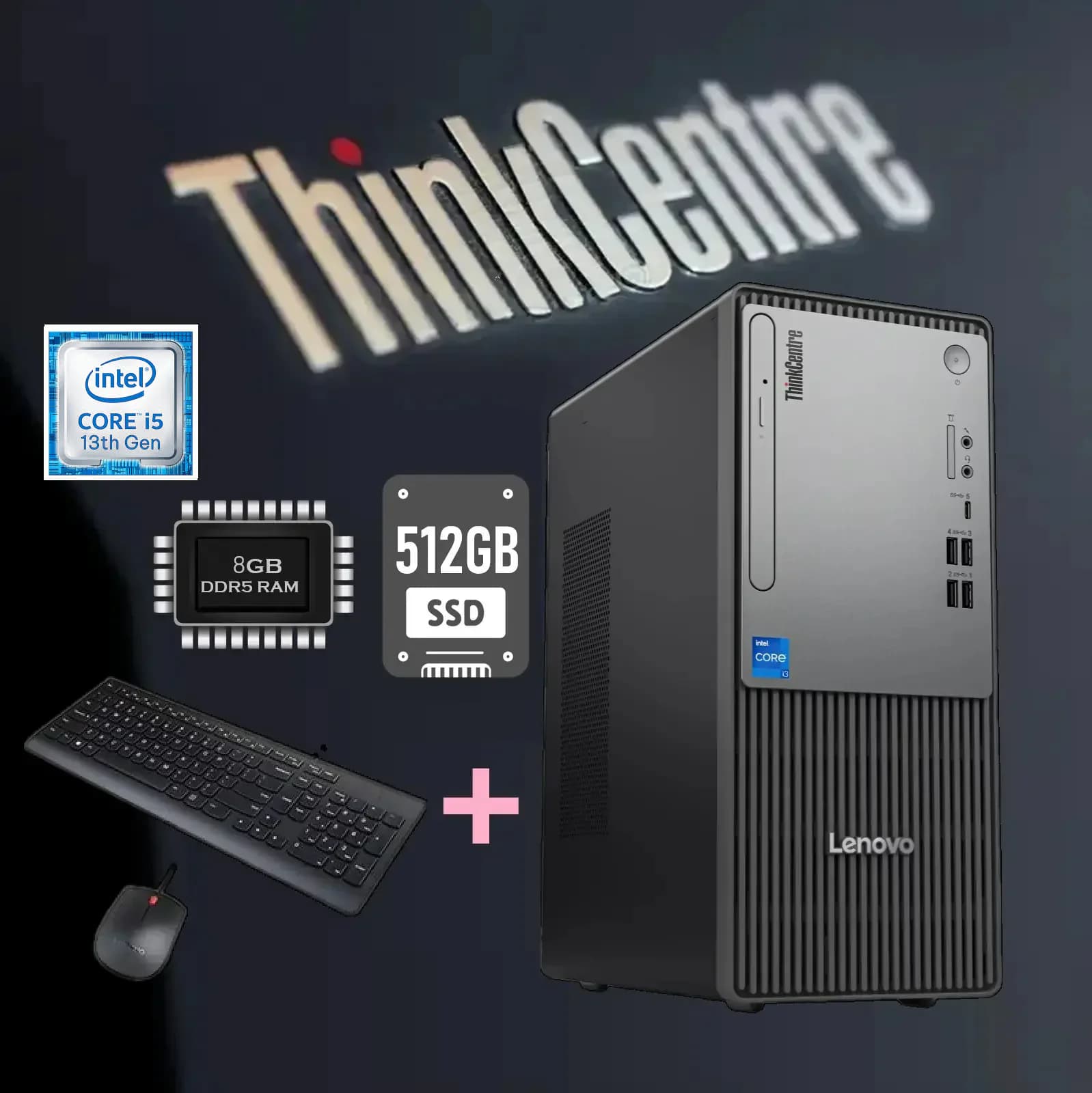 LENOVO ThinkCentre neo 50t Gen 5 Intel Core i5-13400 | Intel UHD Graphics 730 | 8GB DDR5 RAM; 512GB SSD; DOS