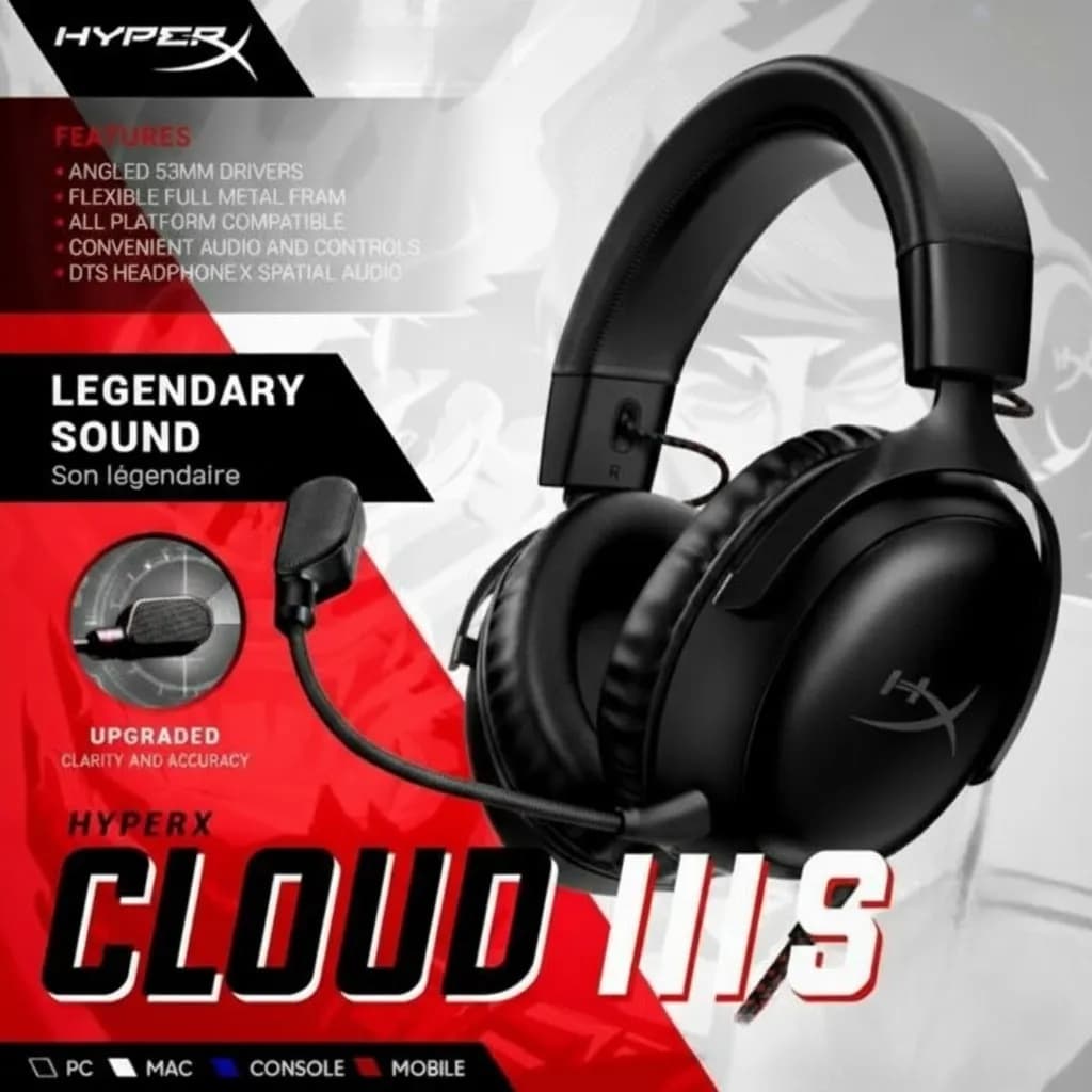 HyperX Cloud III S Black Wireless Gaming Headset