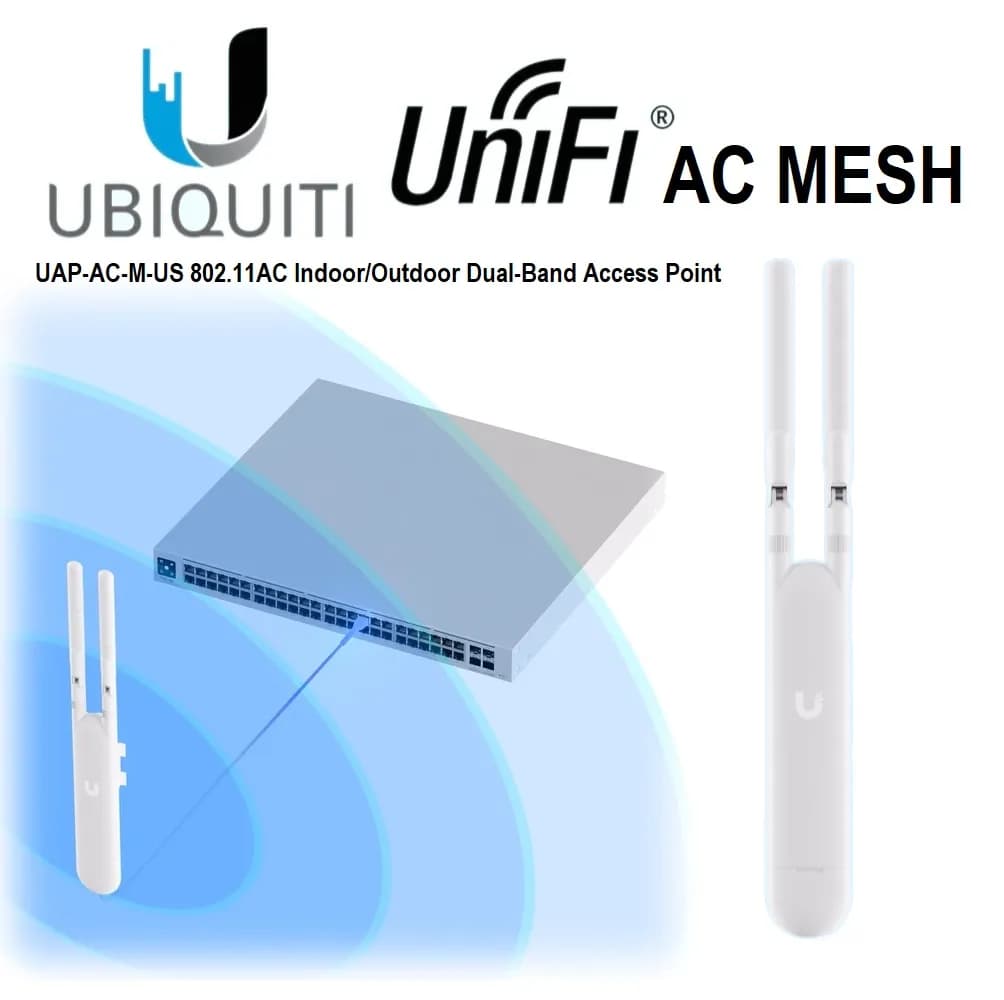Ubiqui UniFi AC Mesh UAP-AC-M 802.11AC Indoor/Outdoor Dual-Band Access Point with Gigabit Ethernet and Multi-User MIMO Support...