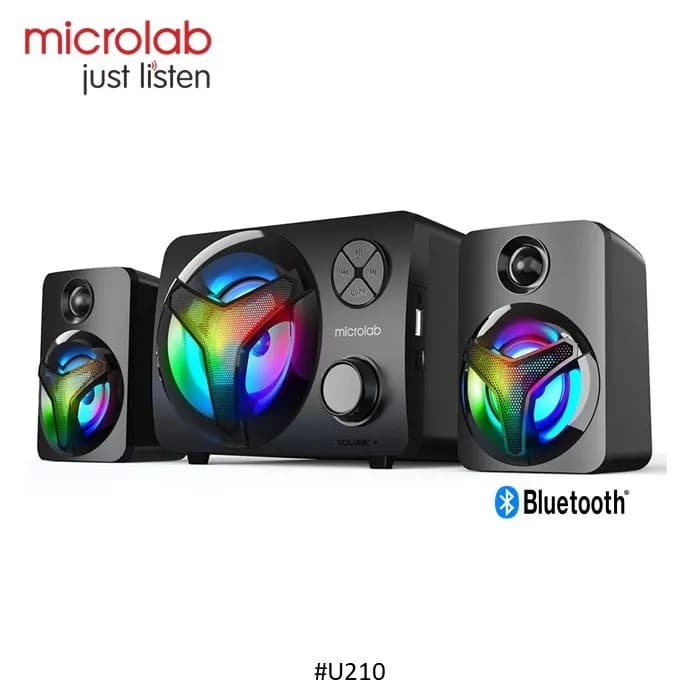 MICROLAB MINI STEREO 11WATT SUBWOOFER WITH USB BLUETOOTH RGB LED SPEAKER SYSTEM