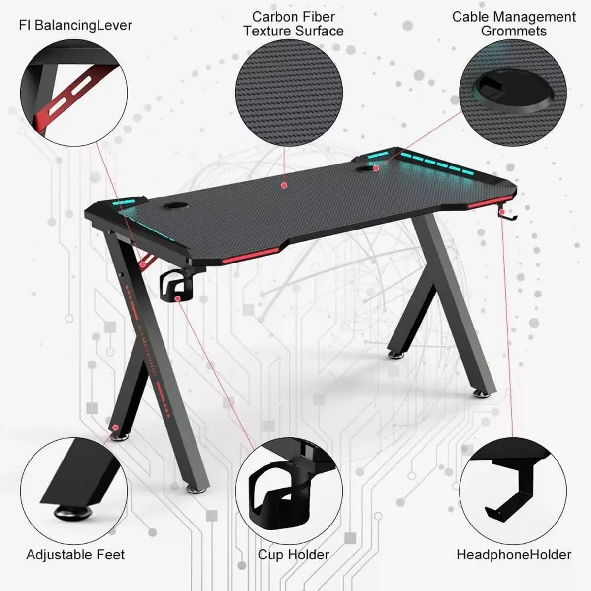 POWER MAX RGB Gaming Desk
