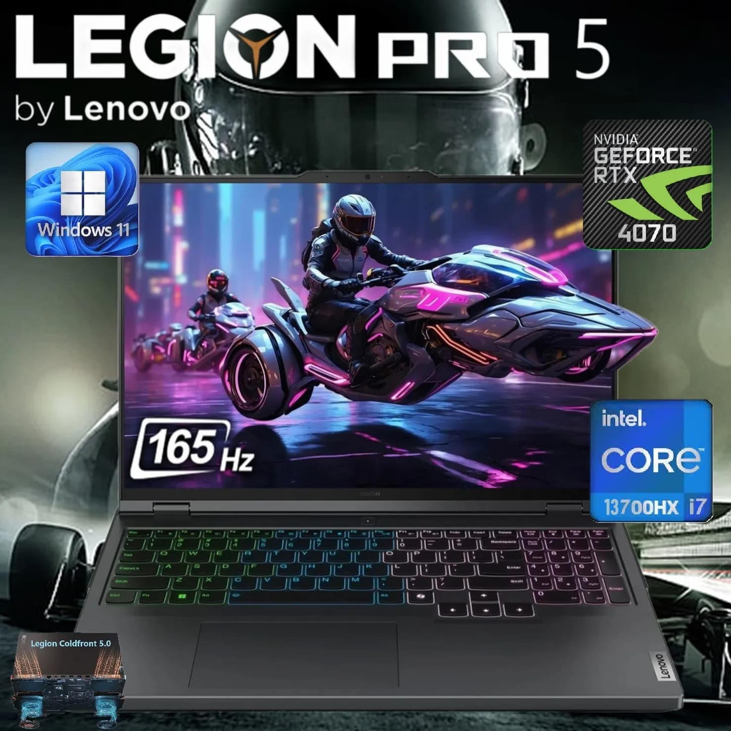 Lenovo Legion Pro 5 16IRX8 Intel Core i7-13700HX | 16GB DDR5 RAM; 512GB SSD | RTX 4070 8GB | 16″ WQXGA 165Hz Display