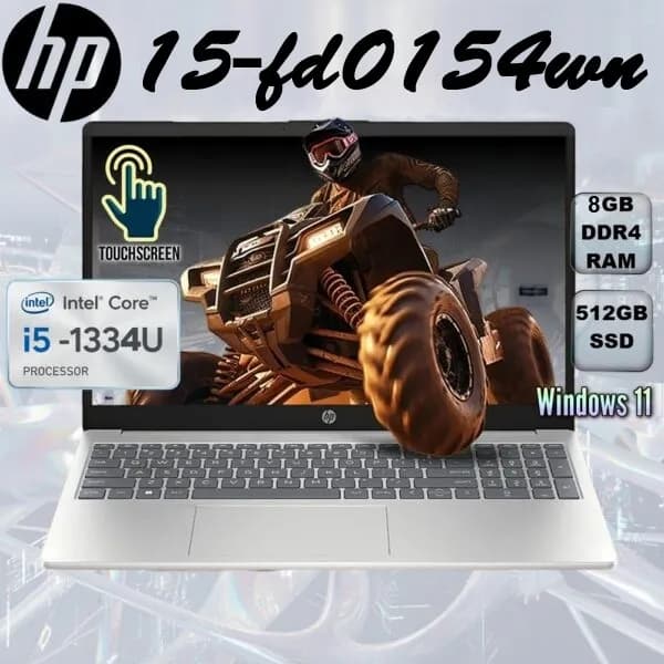 HP 15-fd0154wn: Intel Core i5-1334U | 8GB DDR4 RAM; 512GB NVMe SSD | 15.6 inch FHD IPS Touch Display | Intel UHD Graphics