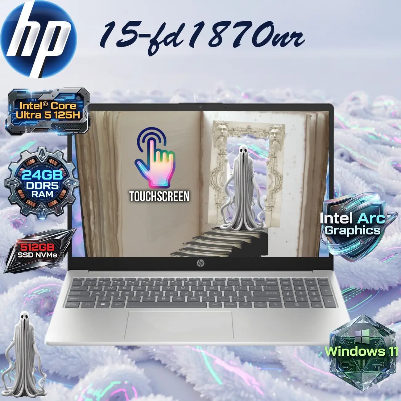 hp 15-fd1870nr: Intel Core Ultra 5 125H | 24GB DDR5 RAM; 512GB SSD NVMe | Intel Arc Graphics | 15.6 FHD IPS Touch-Screen