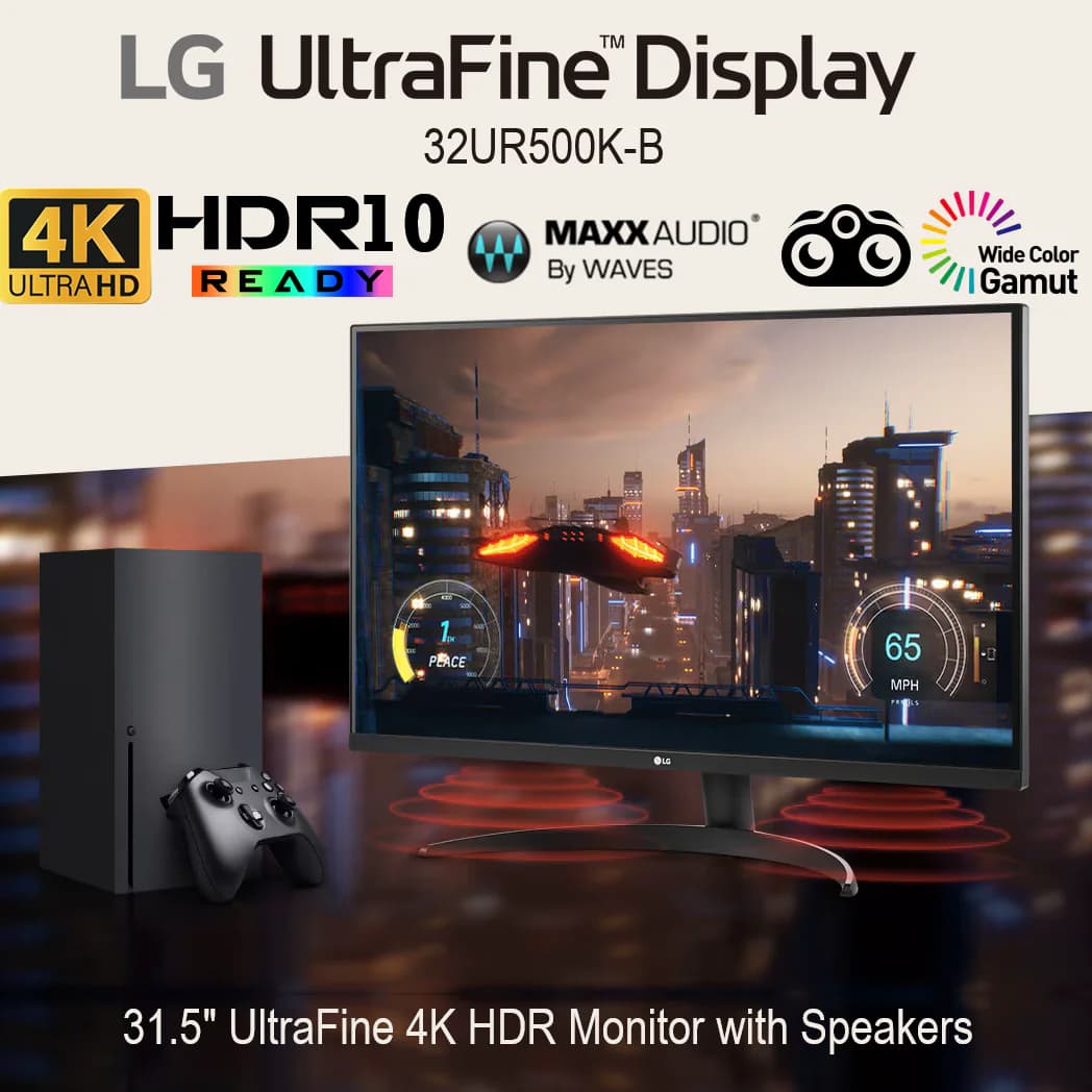 LG 32UR500K-B 31.5″ UltraFine 4K HDR Monitor With 3840×2160 UHD Resolution, HDR10, DCI-P3 90%, VA Panel