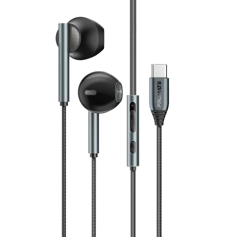 PROMATE High Fidelity USB-C ENC Stereo Wired Earphones