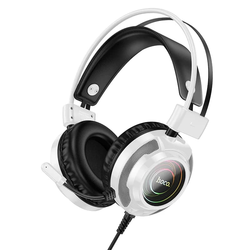 Hoco Wired RGB Gaming Headphones - White | W110
