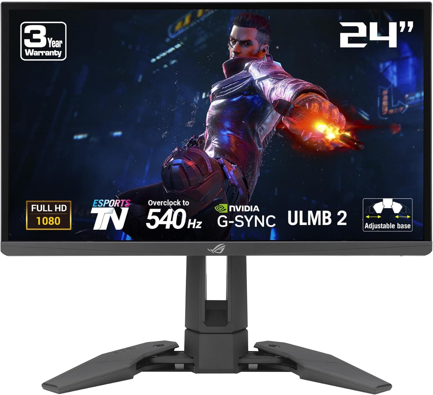 ASUS ROG Swift Pro PG248QP NVIDIA G-SYNC Esports gaming monitor -24.1-inch FHD, 540 Hz (OC), NVIDIA Reflex Analyzer, ULMB 2