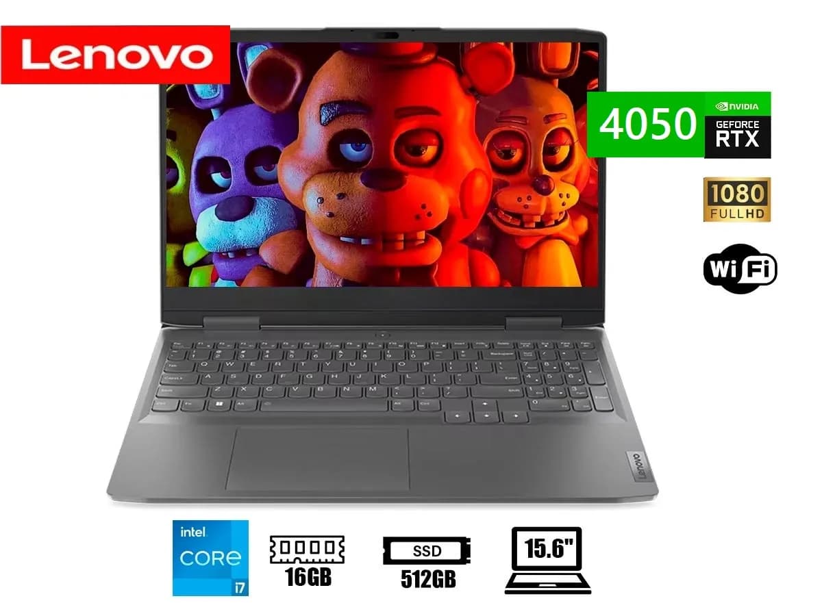 Lenovo LOQ Gaming Laptop Intel Core i7-13620H, 8GB DDR5 RAM, 512GB PCIe SSD, GeForce RTX 4050, 15.6″ WUXGA, Webcam, RJ-45