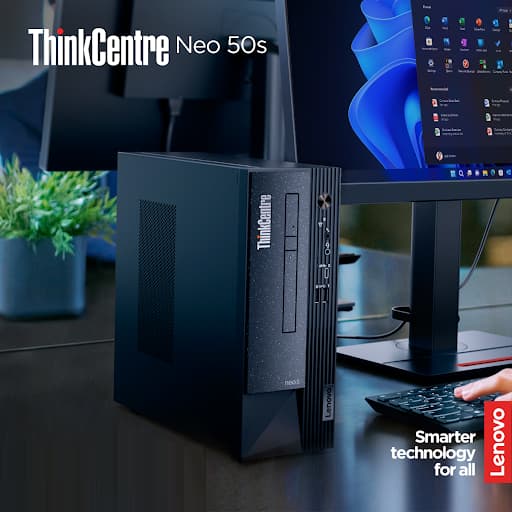 LENOVO ThinkCentre neo 50s Desktop Intel Core i5-12400 | 8GB DDR4 RAM; 512 SSD | DOS | 7-in-1 Card Reader; 1W Speakers; DVD±RW