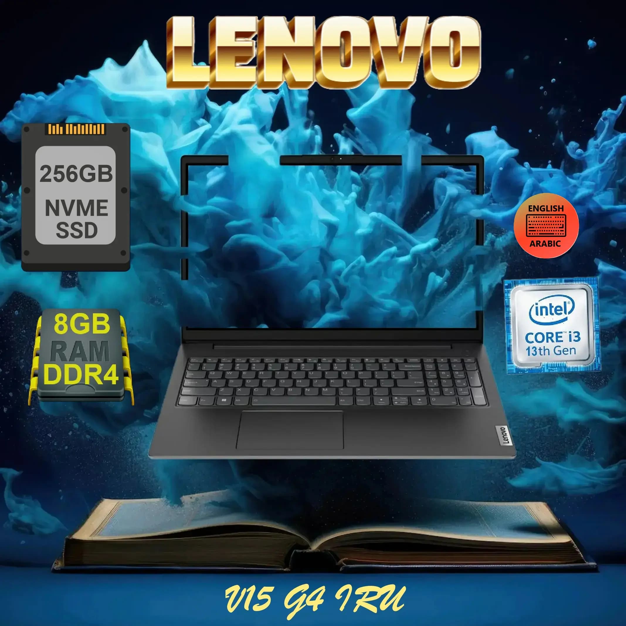 Lenovo V15 G4 IRU Intel Core i3-1315U | 8GB DDR4 RAM ; 256GB NVMe SSD | 15.6″ FHD IPS Display | DOS | Intel UHD Graphics (AK-28437)