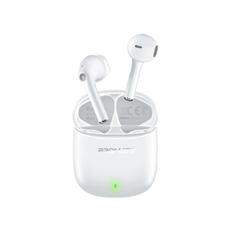 Promate High Definition ENC TWS Wireless Earbuds with IntelliTouch,White | LIMA.WHITE
