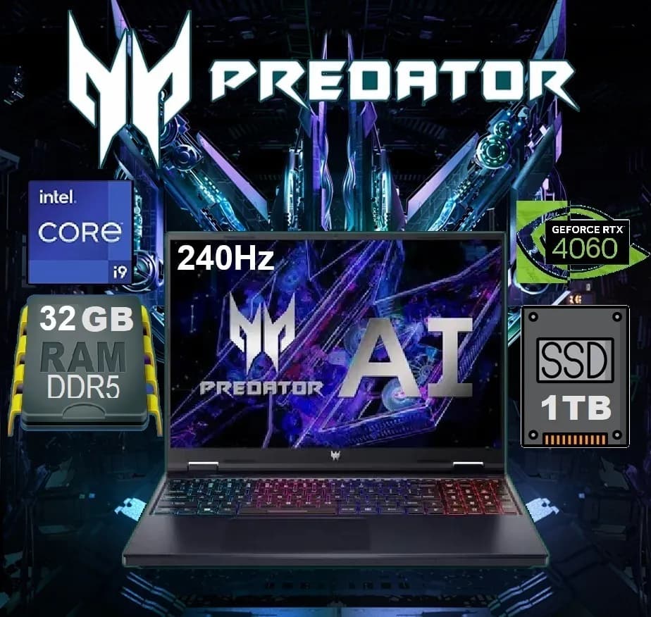 Acer Predator Helios Neo 16 PHN16-72-99B2 Intel Core i9-14900HX | 32 GB DDR5 RAM, 1 TB SSD | RTX 4060, 8 GB