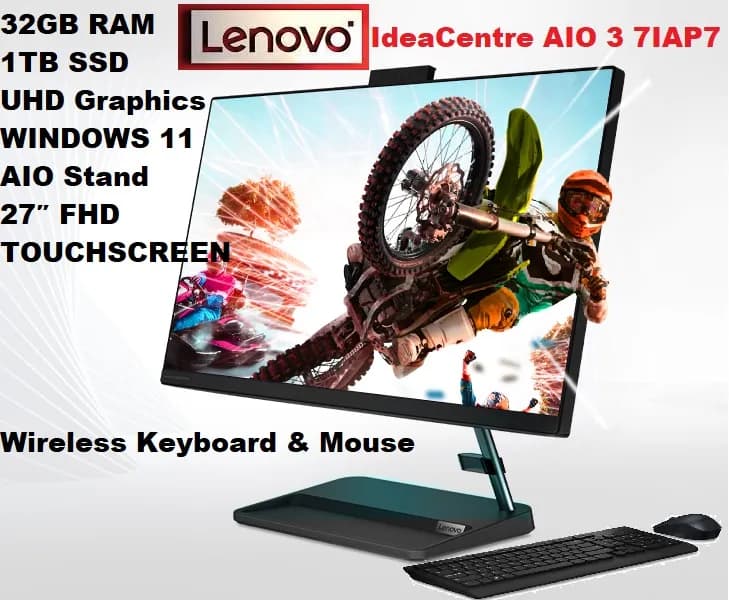 Lenovo IdeaCentre AIO 3 27IAP7 ALL-IN-ONE F0GJ00TTUS | Core i7-13620H 4.9GHz | 32GB RAM, 1TB SSD | 27″ FHD TOUCHSCREEN