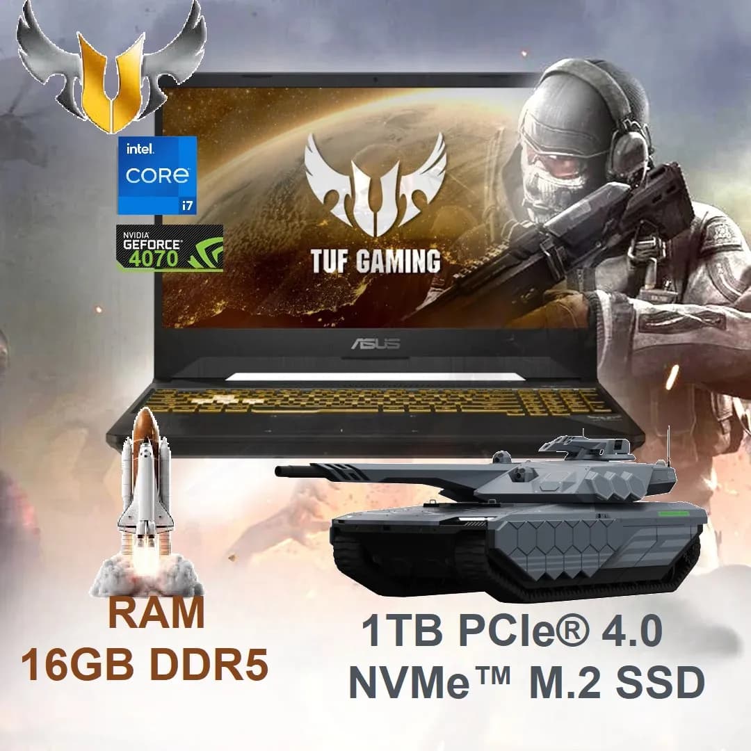 ASUS TUF Gaming F15 FX507VI Intel Core i7-13620H | 16GB DDR5 RAM; 1TB SSD | RTX 4070, 8GB GDDR6 | 15.6-inch FHD IPS 144Hz