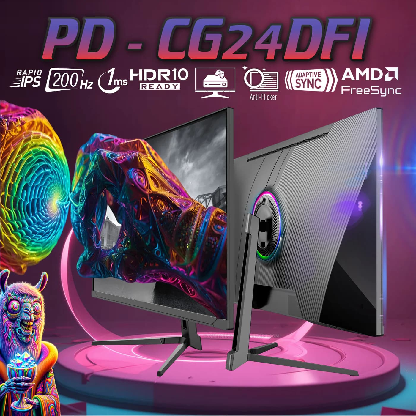 Perfect Display CG24DFI-200Hz 23.8” Fast IPS 200Hz RGB Monitor With Build-in Speakers Refresh Rate