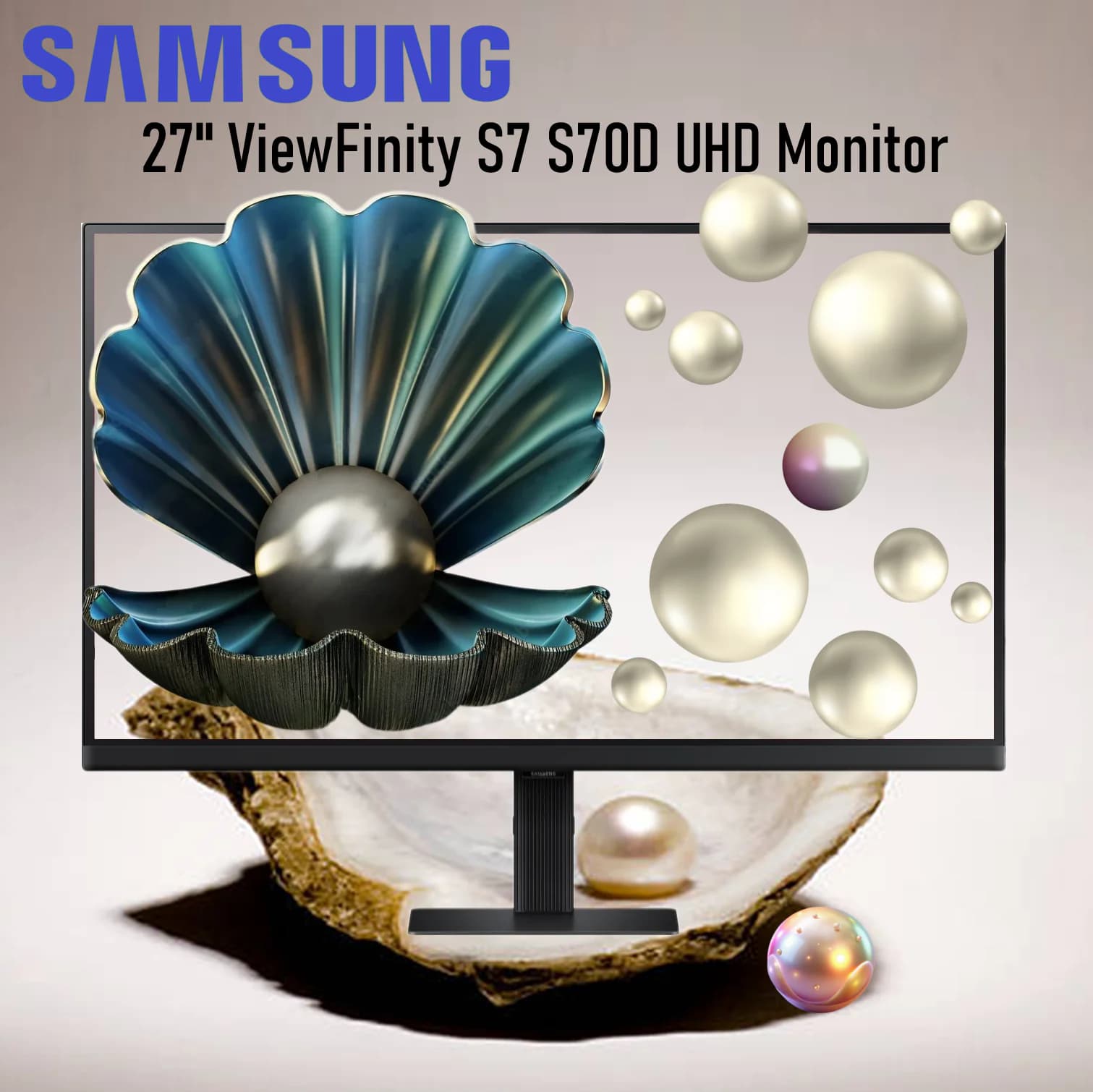 Samsung 27″ ViewFinity S7 S70D UHD 4K Monitor With HDR10, 1.07B Colors, Eye Care, IPS Panel, HDMI & DP Ports, Easy Setup Stand,...