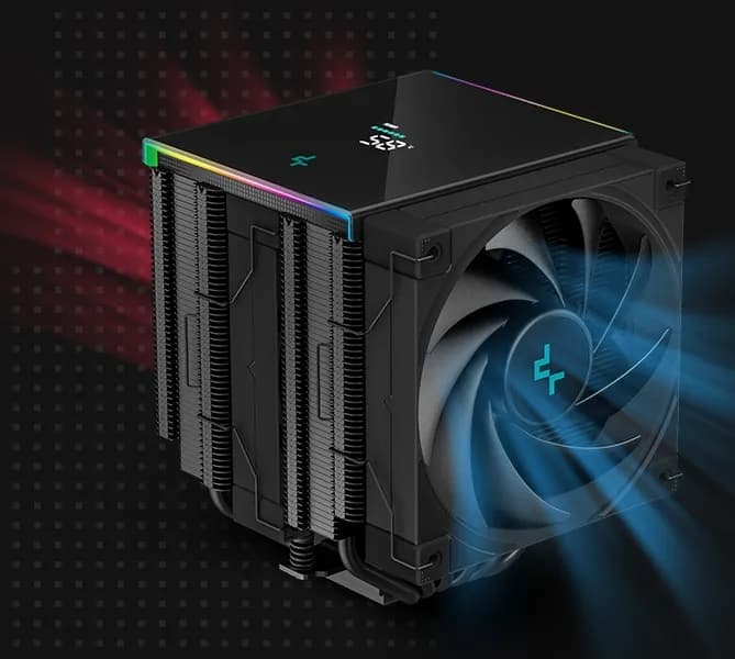 DeepCool AK620 Digital CPU Air Cooler Mighty 260w TDP 6 Copper Heatpipes Dual-Tower with Status Display Screen and ARGB LED...
