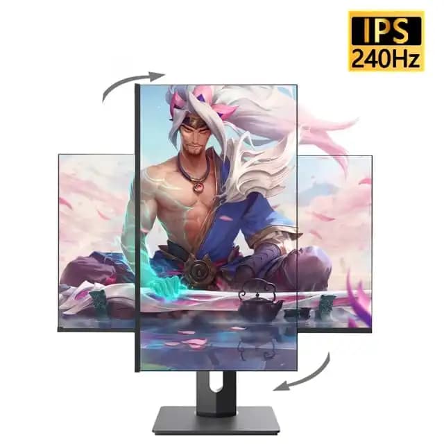 POWER MAX 27″ 240Hz FHD Gamer Monitor IPS Display Panel 1 MS Response, Flat HDMI/DP, AMD FREE SYNC, SWIVEL & ROTATE STAND