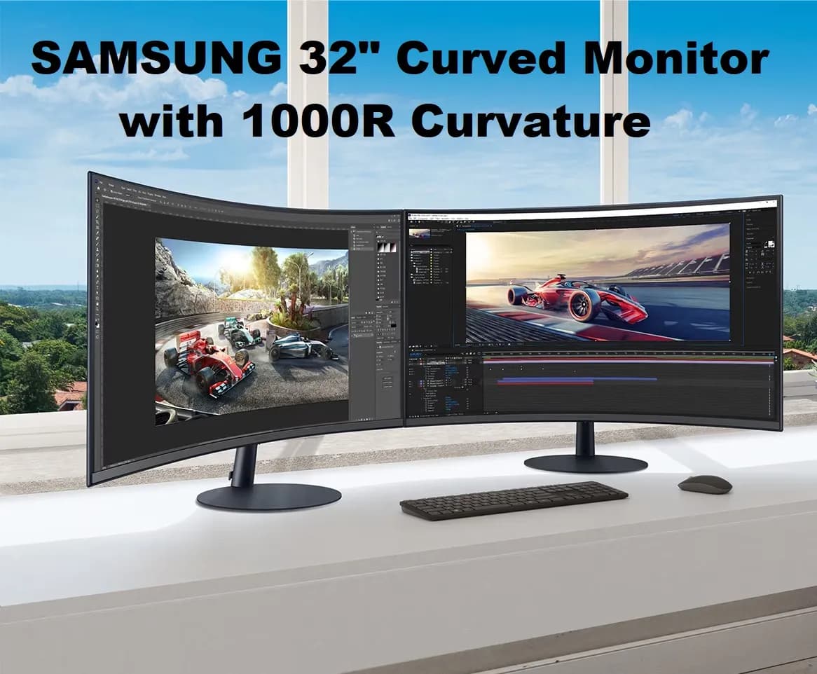 Samsung 32″ LS32C390, Curved Monitor With 1000R Curvature, 75Hz Refresh Rate & 4ms Response Time, Built-in Speaker