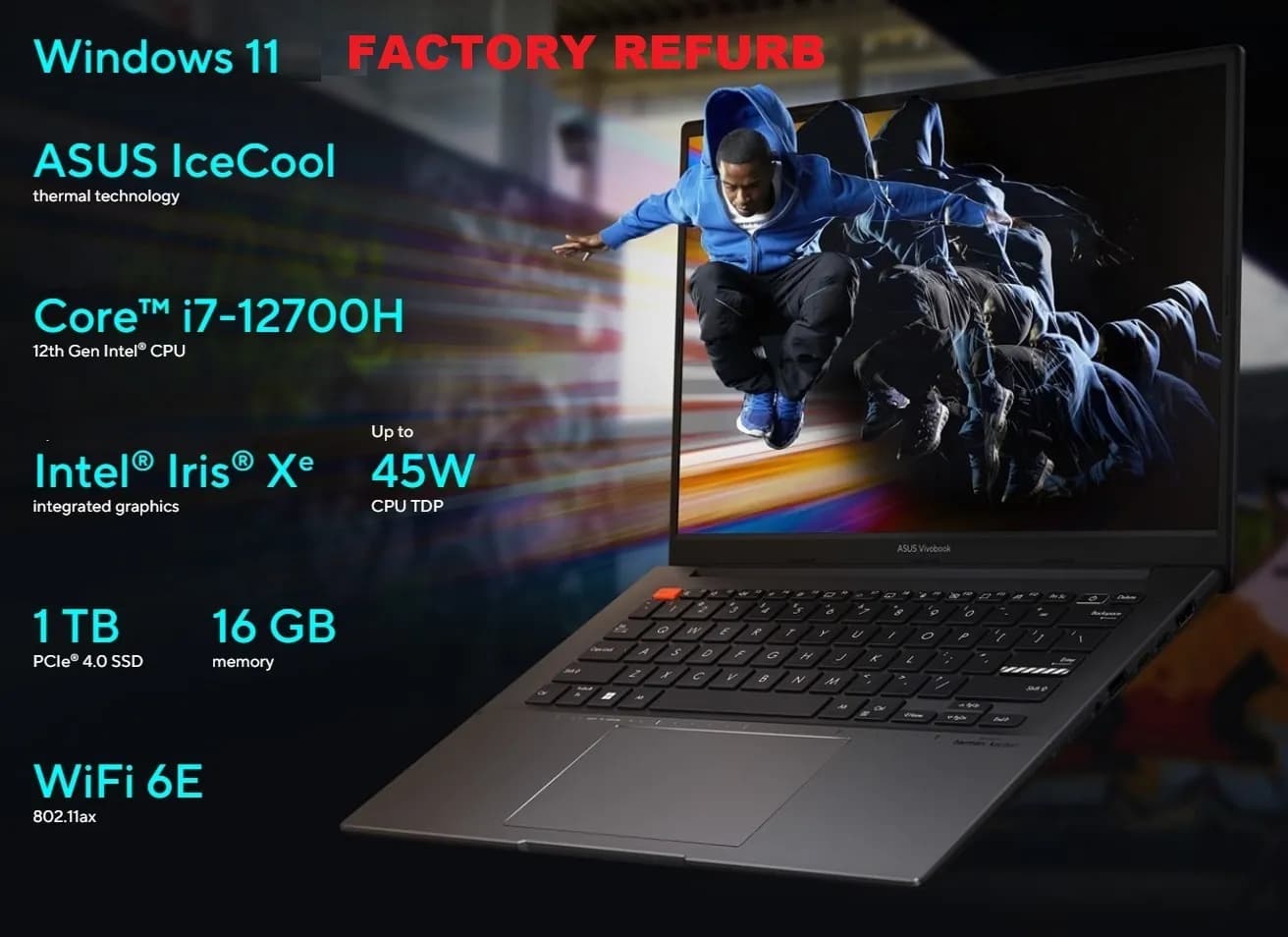 ASUS Vivobook S 14 OLED Intel Core i7-12700H | RAM 16G | 1TB SSD | 14.0-inch 2.8K OLED 0.2ms Display | Intel Iris Xe Graphics | Core i7-12700H | 16GB RAM | 1TB SSD | Intel Iris Xe | 14.0"