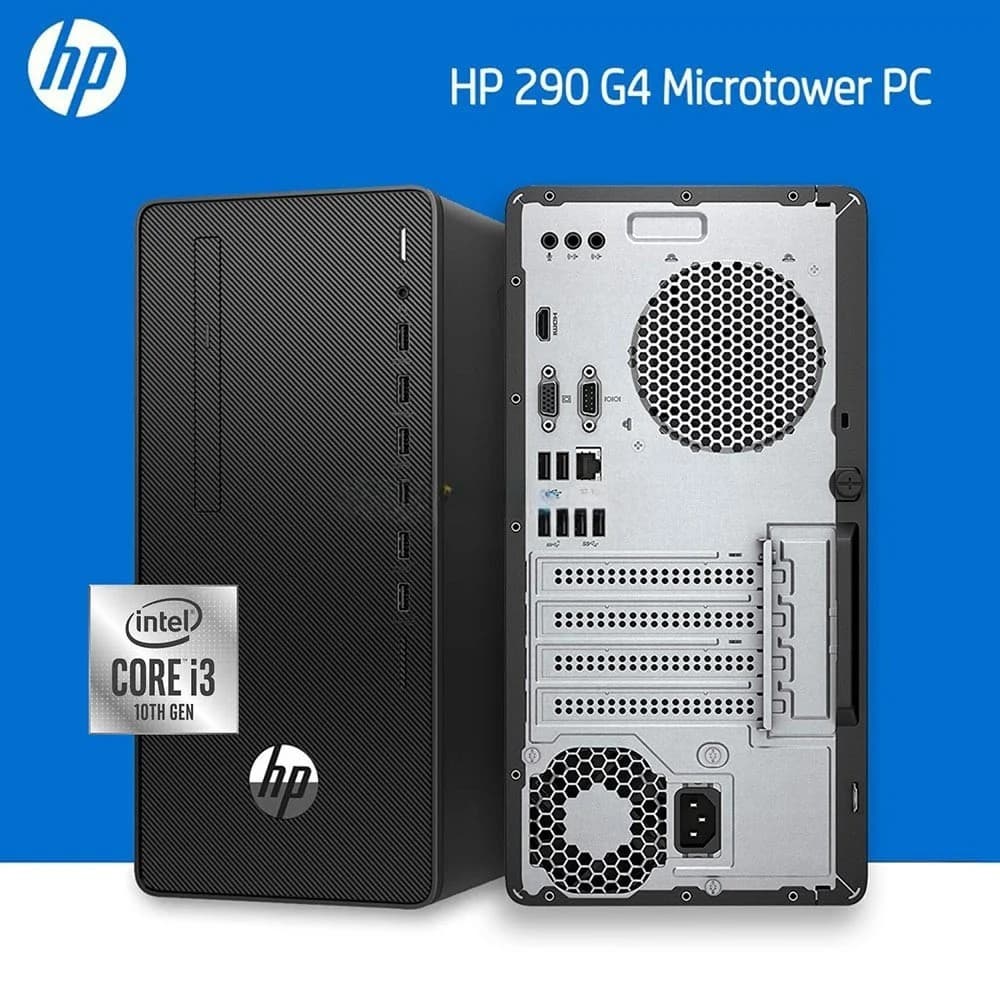 HP 290 G4 MT Microtower PC Intel Core i3 10100 | 4GB DDR4 Ram; 1TB HDD, 7200 rpm | DOS | UHD Graphics | 5L4R8ES#BH5 Black