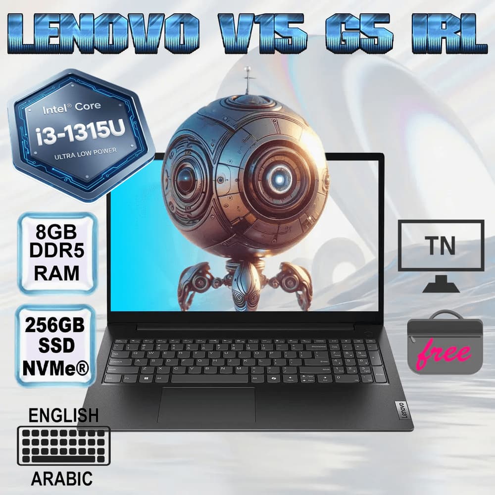 Lenovo V15 G5 IRL Intel Core i3-1315U | 8GB DDR5 RAM , 256GB SSD NVMe | Integrated Intel UHD Graphics | 15.6-inch FHD TN Display (AK-28979)