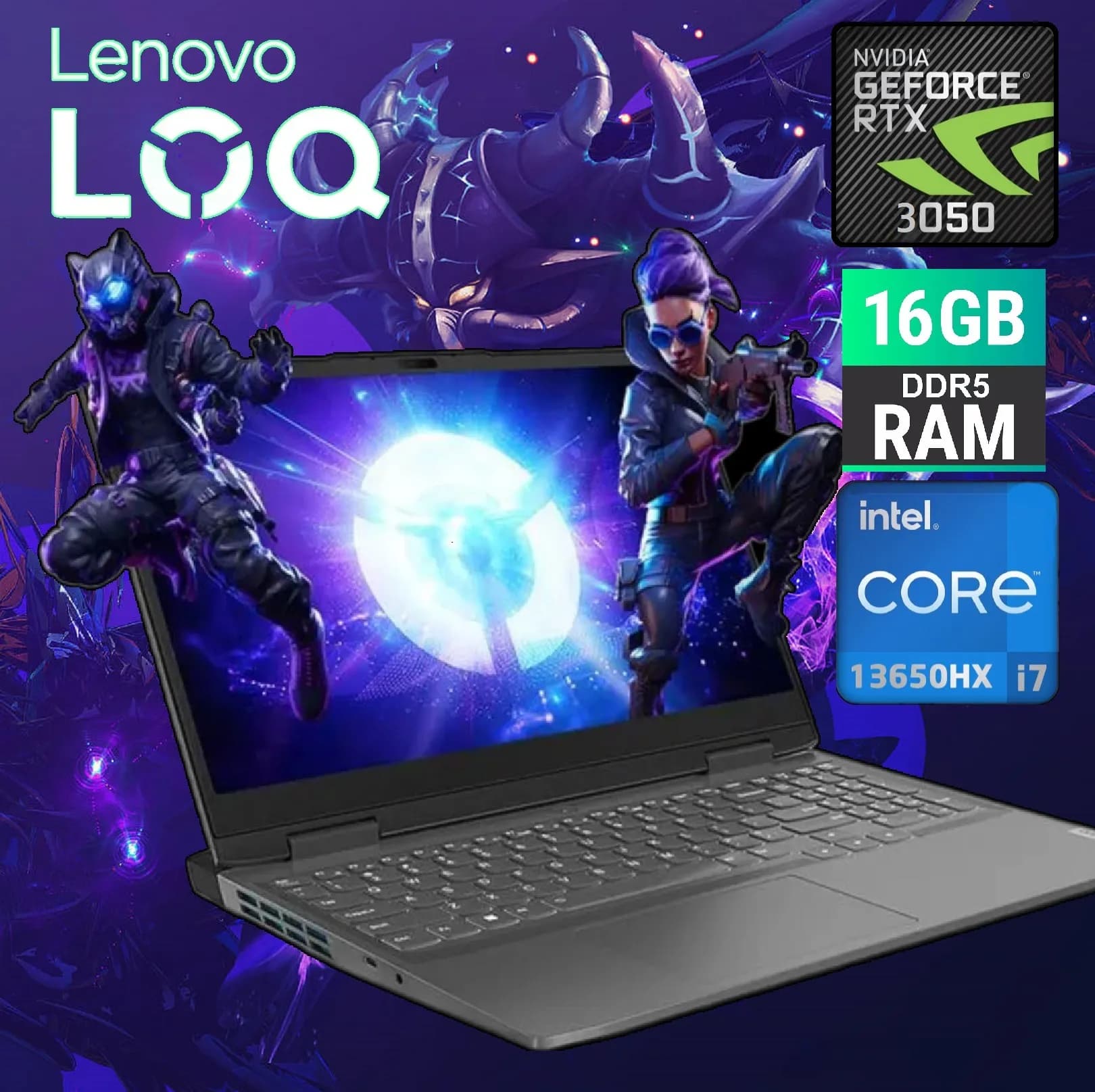 Lenovo LOQ 15IRX9 Intel Core i7-13650HX | 16GB DDR5 RAM; 512GB SSD | RTX 3050 6GB | 15.6″ FHD IPS Display 144Hz
