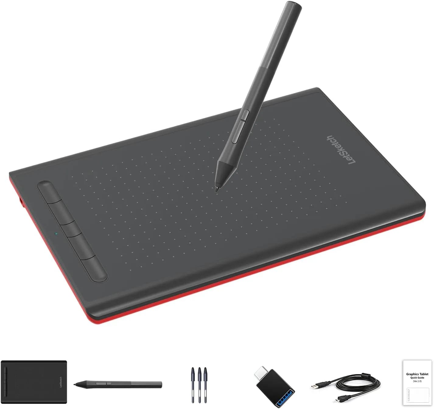 VSON LETSKETCH GRAPHICS TABLET PEN 8 * 5.5 Inches Digital Tablet with 8192 Levels Battery-Free Stylus & Customize 5 Hotkeys,...