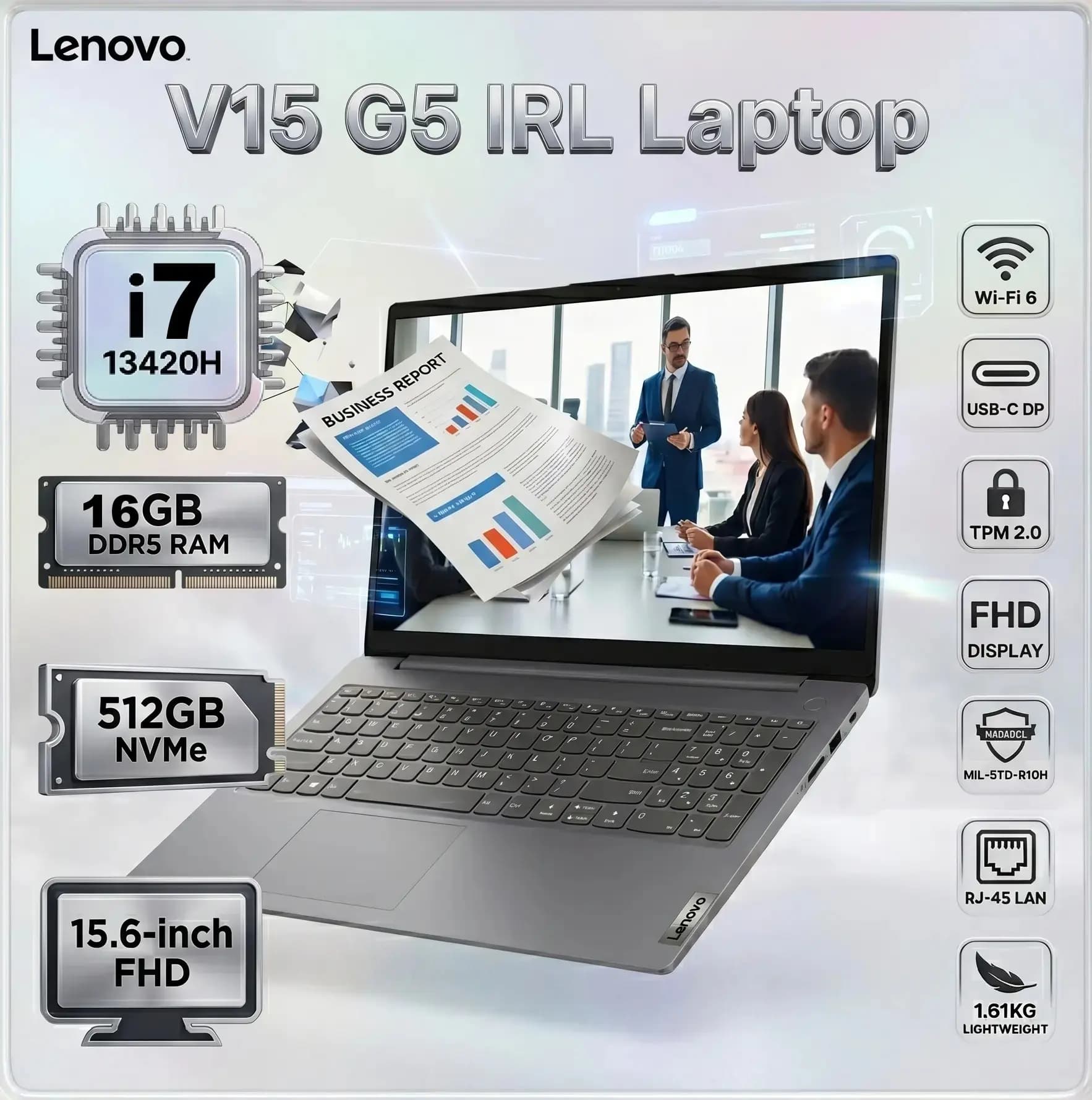 Lenovo V15 G5 IRL Intel Core i7-13420H | 16GB DDR5 RAM, 512GB SSD NVMe | Integrated Intel UHD Graphics