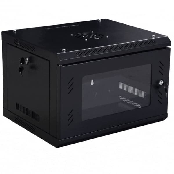 MARSRIVA 6U RACK Cabinet, wall mounted 600×450 WITH SHELF AND FAN