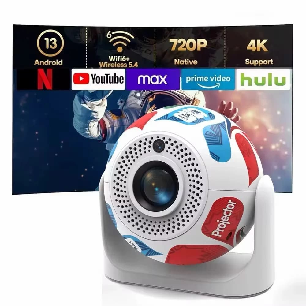 Mini Projector 4K Andriod 13 HDMI USB BT Wifi Short Throw 100 inch 1.5 meter distance