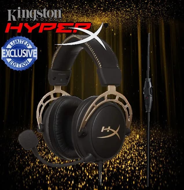 HyperX Cloud Alpha Gold ” Limited Edition” Wired PC Gaming Headset