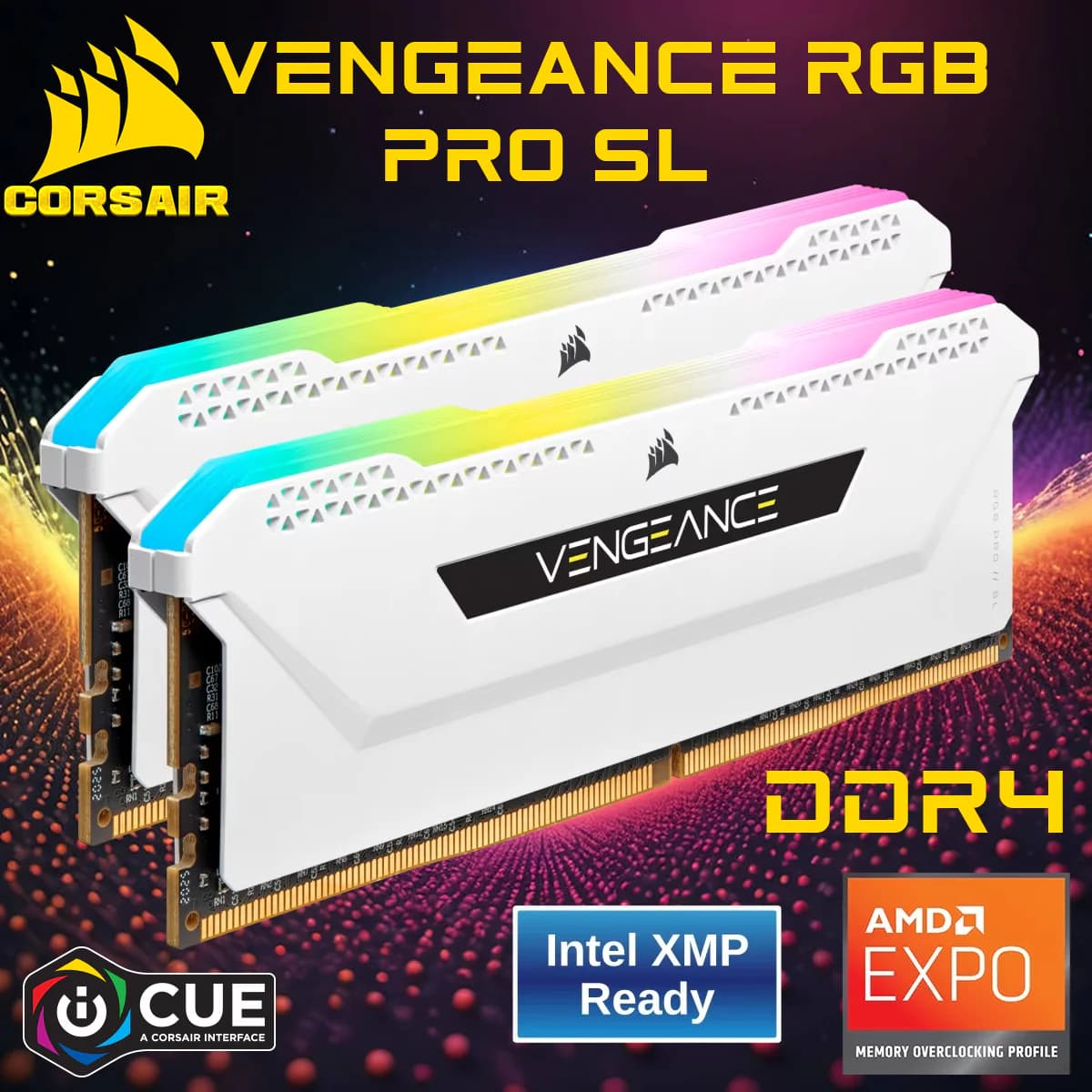CORSAIR VENGEANCE RGB PRO SL DDR4 RAM Kit 32GB (2x16GB) 3600MHz CL18-22-22-42 1.35V Intel AMD Desktop Computer Memory, Intel &...