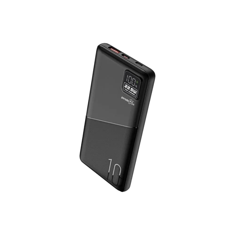 Porodo Blue 10000mAh Quick Charge Power Bank USB-A and USB-C Output