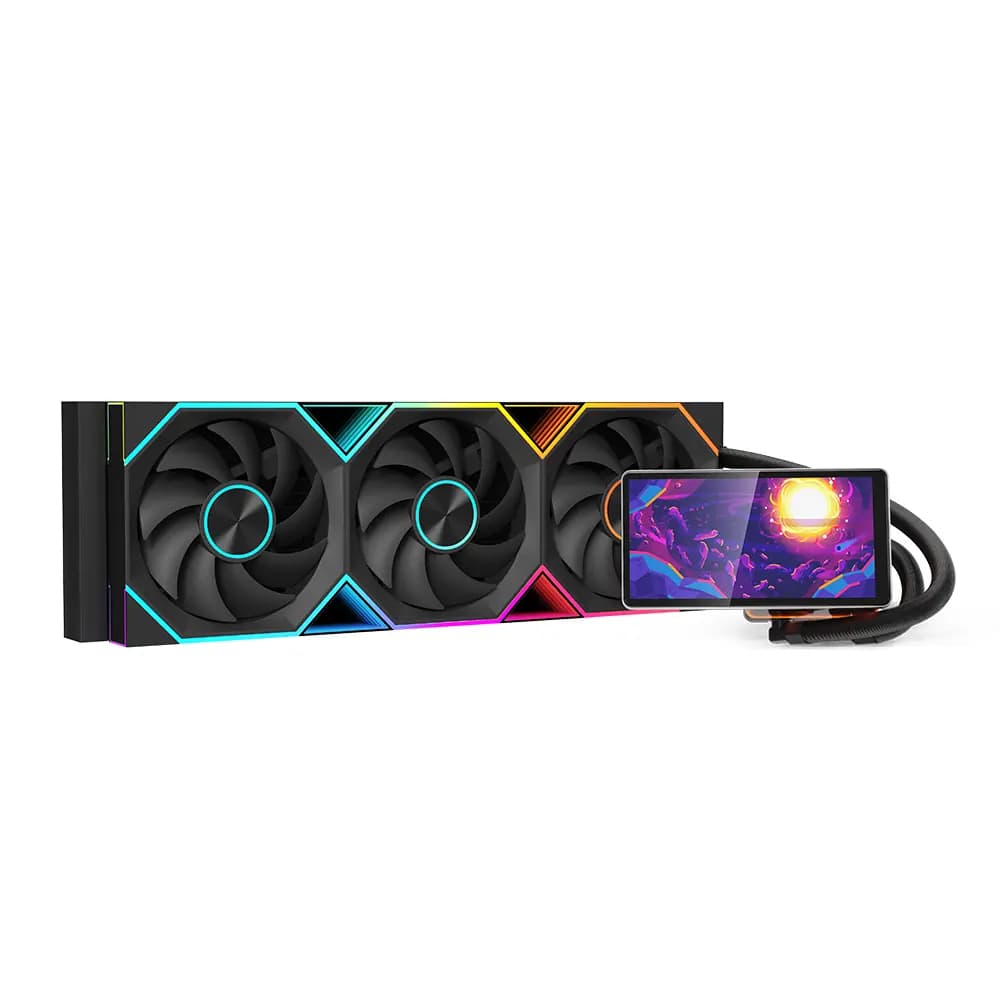 Jungle Leopard Pro Flow 360 Liquid Cooler With 5.5 Inch 270 Degree Rotating Screen 360mm Aluminum Radiator 2700RPM Pump And
