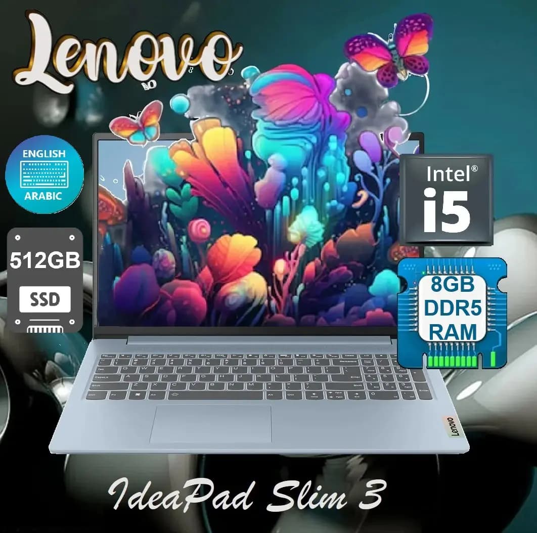 Lenovo IdeaPad Slim 3 15IRH8 Intel Core i5-13420H | 8GB DDR5 RAM, 512GB SSD | 15.6″ FHD IPS Display | Intel UHD Graphics