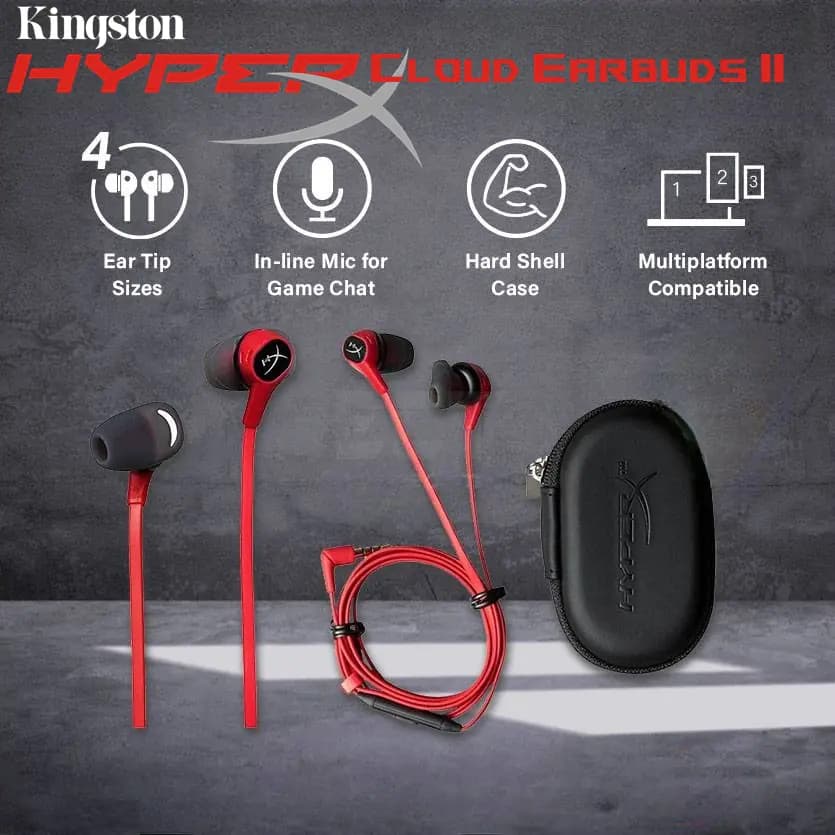 HyperX Cloud Earbuds II with Built-in Microphone